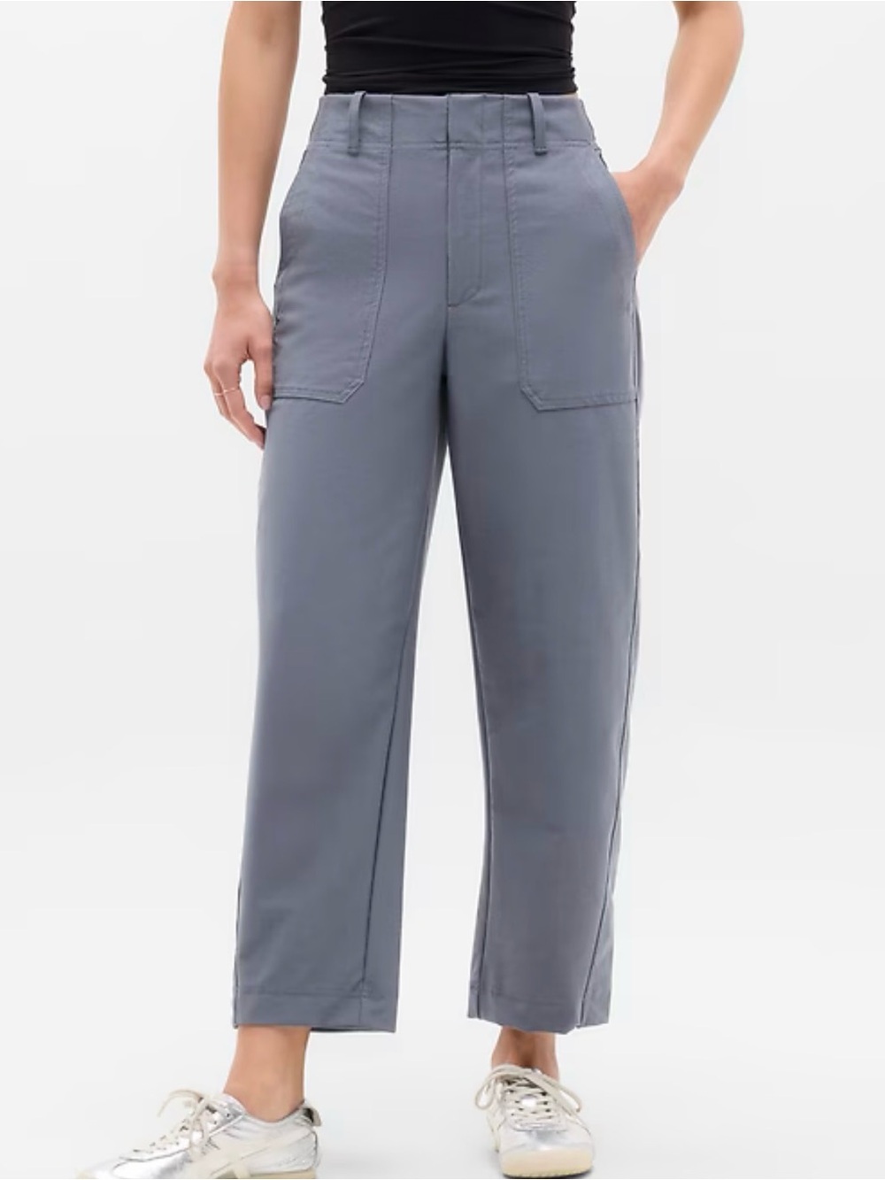 Athleta Skyline High-Rise Barrel Leg Utility Pants - Slate Gray
